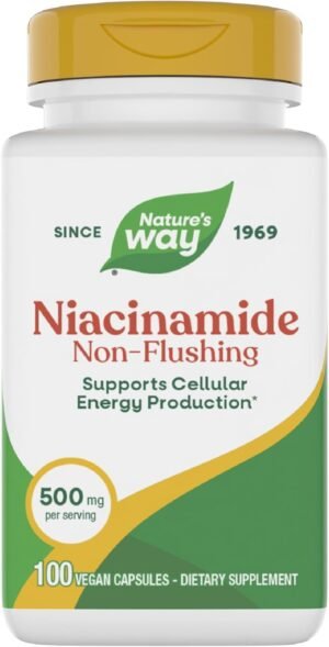 Nature’s Way Niacinamide, Supports Cellular Energy*, 500mg per Serving, 100 Capsules