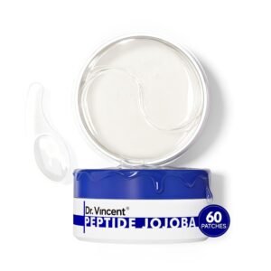 Peptide Jojoba Under Eye Patches, Collagen Eye Mask Instant Reduces Dark Circles and Puffiness, 60 Firming Undereye Hydrating & Cooling for Bags Treatment, Wrinkles, Vegan, No Fragrance