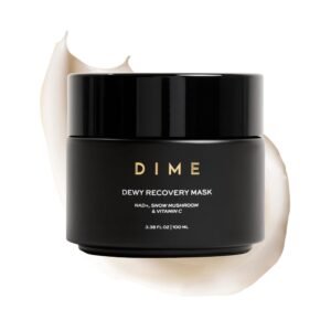 DIME Beauty Dewy Recovery Mask – Overnight Hydrating Face Mask with NAD+, Vitamin C and Snow Mushroom, Brightening Plumping Sleeping Mask, Vegan, Cruelty-Free, 3.38 oz / 100 ml