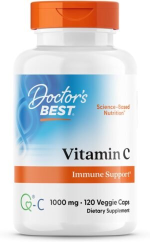 Doctor’s Best Vitamin C 1000mg Supplement for Men & Women – Vegan Vitamin C Capsules as Q-C Ascorbic Acid, Immune Health Support for Adults, Non GMO, Gluten Free, Soy Free – 120 Veg Caps