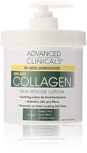 Advanced Clinicals Collagen Skin Rescue Lotion – Hydrate, Moisturize, Lift, Firm. Great for Dry Skin, 16 Ounce