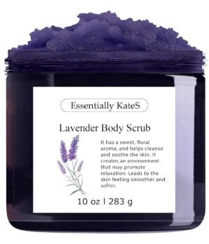 Lavender Salt Scrub 10 oz – Natural Exfoliating Body Scrub with Dead Sea & Sea Salt, Moisturizing Oils for Smooth, Soft, Radiant Skin, Spa-Quality, Paraben-Free