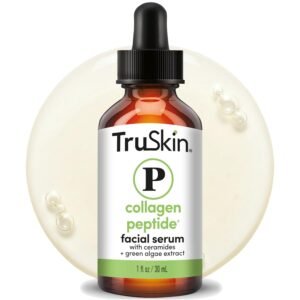 TruSkin Peptide Serum for Face – Pro Collagen Multi-Peptide Anti-Aging Serum with Tripeptide-29 & Ceramides – Supports Skin’s Natural Collagen & Barrier for Firmer-Looking Skin, 1 fl oz
