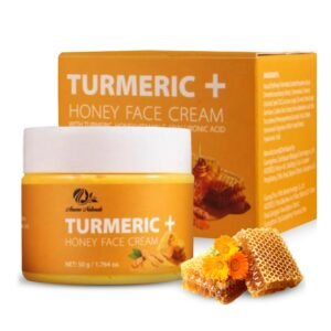 Turmeric & Honey Face Cream with Collagen, Vitamin E & Hyaluronic Acid | Brightening Facial Moisturizer for Dark Spots | Hydrating Anti-Aging Face Cream, 50ml