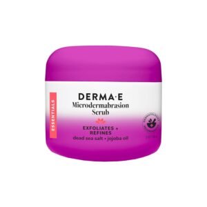 DERMA E Microdermabrasion Scrub with Dead Sea Salt & Citrus Essential Oils – Facial Exfoliating Scrub Smooths, Revitalizes and Renews – Ideal for Scars and Wrinkles, 2oz