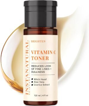 InstaNatural Vitamin C Face Toner, Brightens, Balances pH and Reduces Signs of Aging, Fine Lines and Wrinkles, with Witch Hazel, Lavender and Geranium Oils, 4 Fl Oz