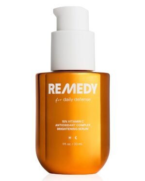 Remedy for Daily Defense | 15% Vitamin C Complex Brightening Serum | Stabilized Vitamin C with Next-Gen Antioxidants, Ferulic Acid, Ectoin | Fragrance Free | By Dermatologist Dr. Shah | 1 Fl Oz