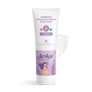 Leska Maternity Stretch Mark Cream | STAGE B: HYDRATE Stretch Mark Defense Belly Cream (Pregnancy Months 6-9) | Part of a Complete 3-Stage Pregnancy Skincare System | New Mom Gifts (4oz)