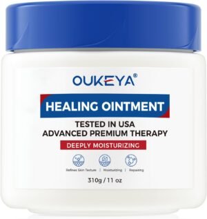 OUKEYA Healing Ointment, Advanced Therapy Skin Protectant, Multi-Purpose Healing Ointment and Body Moisturizer, For Dry, Cracked Skin, Minor Cuts and Burns, Soothes Cracked Hands and Chapped Lips