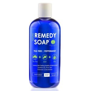 Truremedy Naturals 12 oz Tea Tree Oil Body Wash – Invigorating Tea Tree Soap with Peppermint, Aloe, Eucalyptus, Coconut and Olive Oil – Refreshing Body Wash for Men and Women – Shower Gel Cleanser
