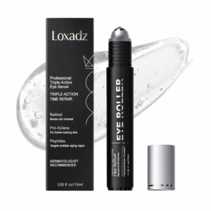 Under Eye Brightener Roller – Caffeine & Retinol Eye Serum for Dark Circles, Puffiness & Fine Lines, Travel Essential Vegan Skincare, Cooling Eye Massage, Dermatologist-Tested, 0.52 fl oz