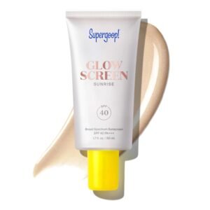 Supergoop! Glowscreen SPF 40 – Glowy Primer + Broad Spectrum Tinted Sunscreen – Helps Filter Blue Light – Hydration – Hyaluronic Acid & Vitamin B6