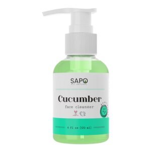 Sapo Cucumber Face Cleanser, Hydrating Gel Face Wash with Aloe Vera & Watercress Extract, Gentle pH-Balanced Daily Facial Cleanser for Sensitive Skin, Sulfate-Free & Paraben-Free, 4 oz