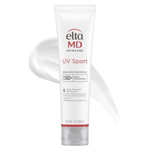 EltaMD UV Sport Sunscreen Lotion SPF 50 – Face and Body Sunscreen SPF 50, Water & Sweat Resistant, Zinc Oxide Formula for Active Lifestyles