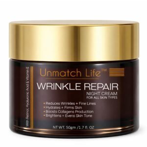 Retinol Night Cream for Face, Anti Aging Face Cream & Wrinkle Cream for Women with Hyaluronic Acid, Collagen & Vitamin C, Face Moisturizer for Deep Wrinkles, Dry & Aging Skin, Night Moisturizer 1.7 oz