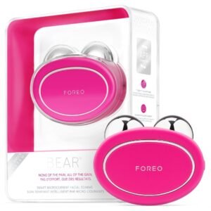 FOREO Bear Microcurrent Facial Device – Face Sculpting Tool – Instant Face Lift – Firm & Contour – Non-Invasive – Increases Absorption of Facial Skin Care Products – Fuchsia