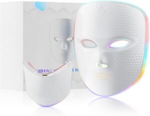 Red Light Therapy for Face Cordless LED Face Mask Light Therapy,USB Rechargeable,Red Mask for Home Working Travel Yoga Sleep LED Silicone mask and Neck