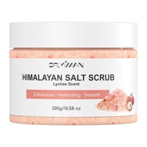 Himalayan Salt & Sugar Body Scrub, Lychee Scented Exfoliating and Moisturizing Scrub for Women – Gently Exfoliates, Hydrates and Smooths Skin for a Soft Glow, 10.58 oz