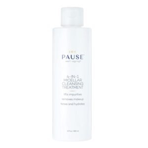 Pause 4-in-1 Micellar Cleansing Treatment | Micellar Water for All Skin Types Experiencing the Stages of Menopause, Cleanses, Removes Make-Up, Tones & Hydrates, Removes Impurities, 6 fl oz /180 mL