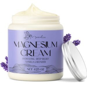 Magnesium Cream for Sleep – Topical Magnesium for Women, Muscle Relaxation, Calm, Moisturizing with Coconut Oil, Shea Butter & Hyaluronic Acid, 4.23 OZ, Safe for Kids (4.23 Ounce, Lavender)