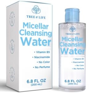 Micellar Cleansing Water (6.8fl oz) – Micellar Water Makeup Remover with Niacinamide, Vitamin B5, Glycerin – Eye Makeup Remover Liquid, No Rinse Needed