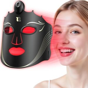 Red Light Therapy Mask for Face with 7 Modes, Wireless LED Face Mask Light Therapy with 850nm Infrared, 660nm Red, 460nm Blue Light, Lightweight Design for At Home, Travel Skincare Gifts