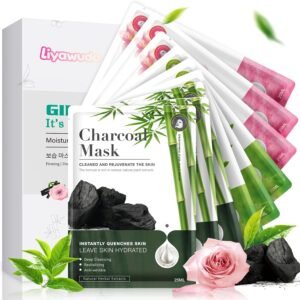 Centella hydrating face masks Set (9 Pack) – Hydrating Face Masks with Green Tea, Sakura & Charcoal | Moisturizing Facial Masks for Women | Sensitive & All Skin Types