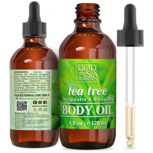 Dead Sea Collection Tea Tree Oil for Dry Skin, Face, Hair, Scalp, Nails, and Toenail – Increase Skin Elasticity and Provide Anti-Aging Support for Face and Body (4 fl.oz)