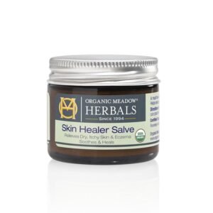 Organic Meadow Herbals Skin Healer Salve 2oz, USDA Certified Organic. For Eczema, Cuts, Burns, Itchy, dry Skin. Woman-owned & Operated Since 1994.