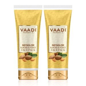 Instaglow Almond and Honey Face Pack – Herbal Face Pack – ALL Natural – Paraben Free – Sulfate Free – Suitable for Both Men and Women – Good for All Skin Types (Oily, Glowing, Dry, Normal, Combination, Sensitive) – Value Pack of 2 X 120gms (8.5 Ounces) – Vaadi Herbals