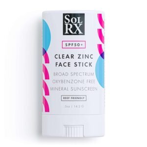 SolRX MINERAL SPF 50 Sunscreen Stick for Face – Zinc Oxide Sunsceen Stick, Clear, Non-Greasy