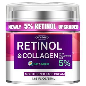 Collagen Moisturizer Retinol Face Cream with Hyaluronic Acid & Arbutin, Day & Night Anti Aging Facial Moisturizing Cream for Face and Neck to Reduce Wrinkles, Women and Men ，1.85 Fl Oz