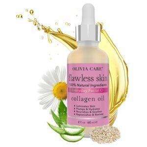 Olivia Care Collagen Facial Oil – Flawless Essential Facial Oil 100% Natural. Nourishing, Reviving & Hydrating Soothing – For All Skin Types – 2 fl oz (Collagen)