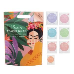 Naisture x Frida Kahlo 15 Min Pamper Me Kit Korean Spa Skincare Gift Set for Women – Head to Toe with Hair, Face, Eye, Hand, Foot Masks & Bonus Item (8 pcs)