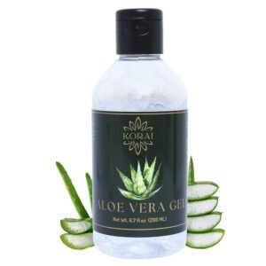KORAI Aloe Vera Gel from freshly cut 99% Pure Aloe Vera Gel-Natural Ingredients-Vegan, Unscented – For Face, Skin and Hair