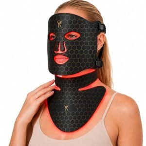 LED Red Light Therapy Mask for Face, Neck and Chest, 7 Light Modes with 850nm NIR Light, 840 Beads, IPX6 Waterproof Rechargeable At-Home Skin Care Device