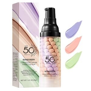 ARCHIDATE One Step Color Correcting Primer, 3 In 1 Primer for Face Before Makeup, Sunscreen Isolation Cream, SPF 50, Even Skin Tone, Oil Control, Moisturizing Skin, Invisible Pore, Sheer Finish