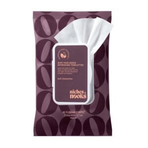 Niches & Nooks pH Balanced Aloe Vera Feminine Flushable Wipes for Women with Sensitive Skin – Soft Clementine – Odor Neutralizing – Daily Intimate Flushable Feminine Hygiene Wipes – Vegan – 45 Ct.