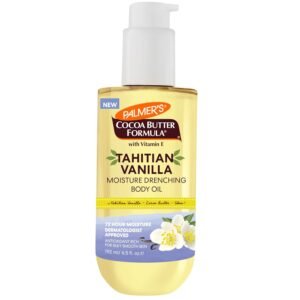 Palmer’s Cocoa Butter Formula Body Oil, Moisture Drenching Tahitian Vanilla, 6.5 Oz, 72Hr Hydration with Shea Butter & Vitamin E for Softer Skin, Protects & Soothes Dryness, Dermatologist Approved