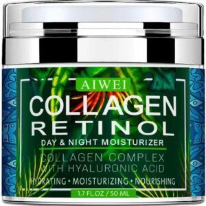 AIWEI Face Moisturizer Collagen Cream – Moisturizing, Hydrating & Recovery – Day Night Face Cream with Retinol and Hyaluronic Acid for Men & Women – 1.7 oz