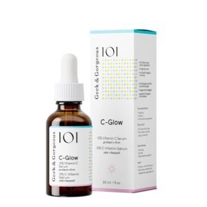 Geek & Gorgeous – C-Glow – lightweight, water-like 15% Vitamin C + Ferulic acid & Vitamin E Serum, protects against environmental damage, boosts collagen & evens skin tone – all skin types, 1 oz