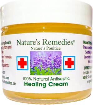 “100% Natural Antiseptic Healing Cream” Heals and Soothes Infected Skin, Bed Sores, Pressure Sores, Wounds, Painful Ulcers, Itching, Scrapes, Rashes, Cuts, Burns, Poison Ivy, Eczema, Psoriasis 2 ounce