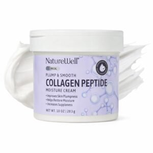 NATURE WELL Collagen Peptide Cream for Face, Body & Hands – Firming Moisturizer for Crepey Skin, Anti-Aging Hydrating Lotion for Dry Skin, Smooths Wrinkles & Boosts Elasticity, Non-Greasy, 10 Oz