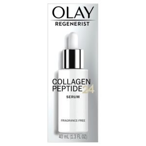 Olay Collagen Peptide Visibly Firming Face Serum, Fragrance Free Anti Aging Serum for Hydration and Smoothing Skin, Collagen and Vitamin B3+, Fast Absorbing, Non Greasy, 1.3 FL OZ (40 mL)