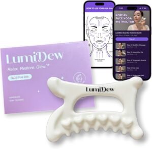 Ceramic Guasha Tool for Face & Body – Lymphatic Drainage Massager, Face Sculpting Tool, Jawline Shaper & Double Chin Reducer – Self Care Gifts