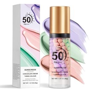 IONSGAKO 3 in 1 Primer for Face Before Makeup, SPF 50 PA+++, One Step Color Correcting Makeup Face Primer, Oil Control Moisturizing Sunscreen Makeup Color Corrector Facial Serum Radiance Skin