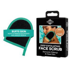 Dermasuri Deep Exfoliating Face Mitt – Scrubber, Dead and Dry Skin Remover for Men and Women – Exfoliator Gloves for Shower and Dry Use – ( 1 Pack)