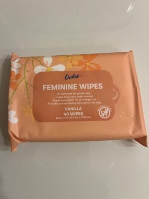 Orchid Feminine Wipes, Vanilla Scent, pH Balanced for Gentle Care, 40 Wipes, 5 in x 7 in