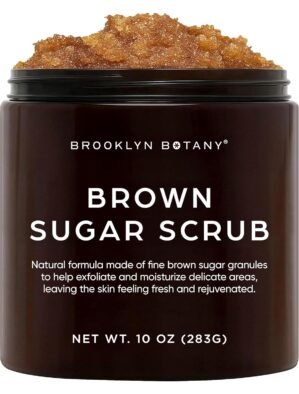 Brooklyn Botany Brown Sugar Body Scrub – Moisturizing and Exfoliating Body, Face, Hand, Foot Scrub – Fights Acne, Fine Lines & Wrinkles, Great Gifts For Women & Men – 10 oz