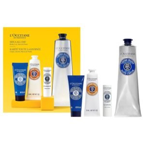 L’OCCITANE Shea All Day Body Skincare Gift Set, Ultra Rich Cream, Hand Lotion, Foot Balm, Nourishing Lip Care, Hydrate & Comfort Dry, Cracked Skin
